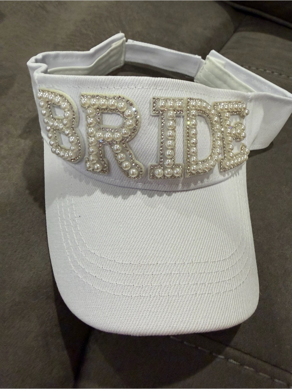 New BRIDE Pearl-Embellished White Visor